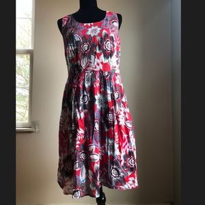 Talbots Red Floral Dress size 8